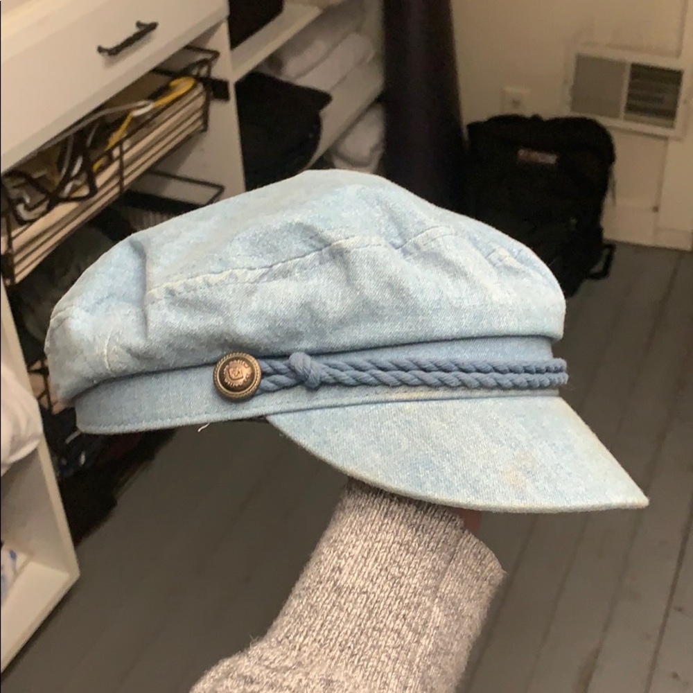 Denim captain / conductor hat
